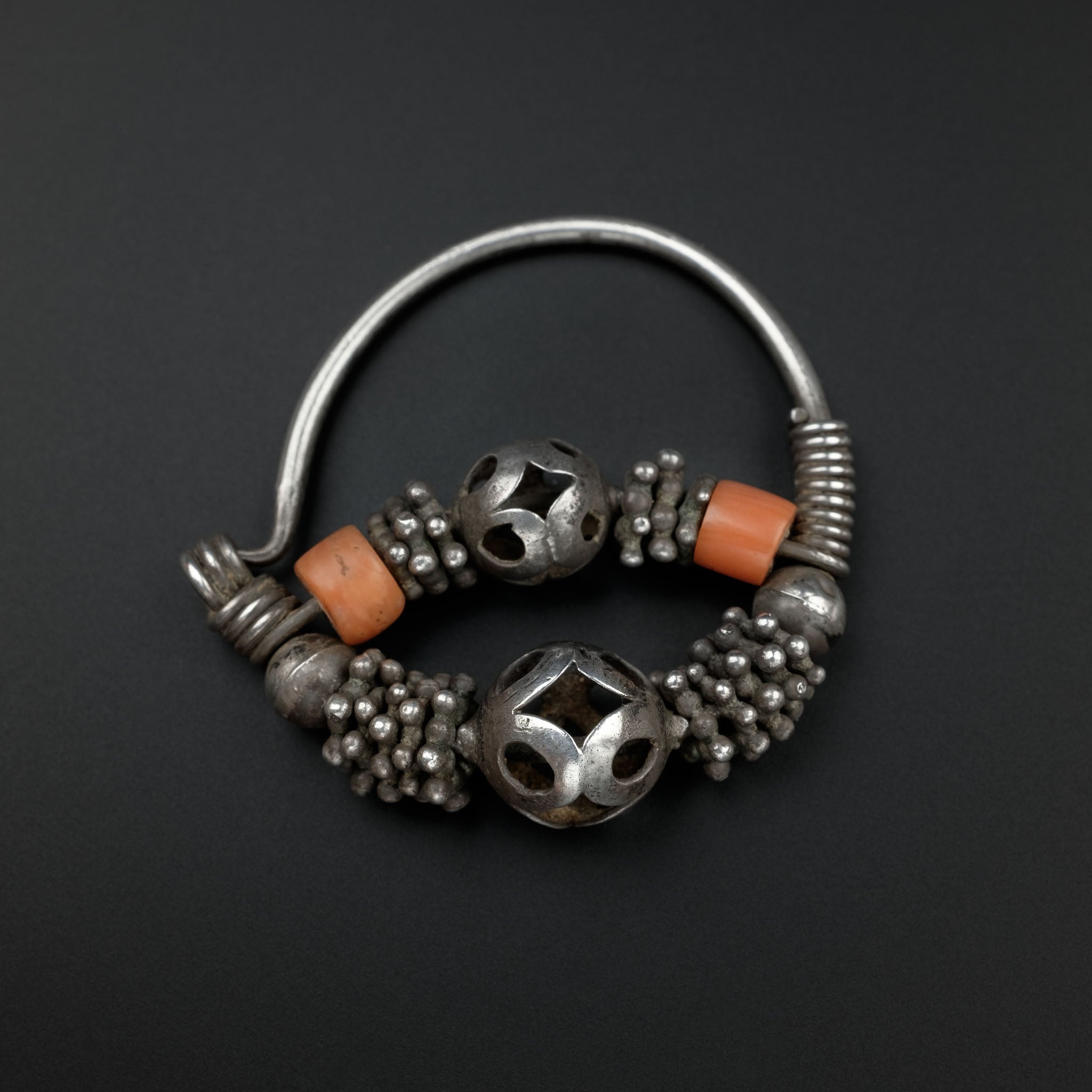 Vintage Uzbek Ethnic Earrings, Central Asia