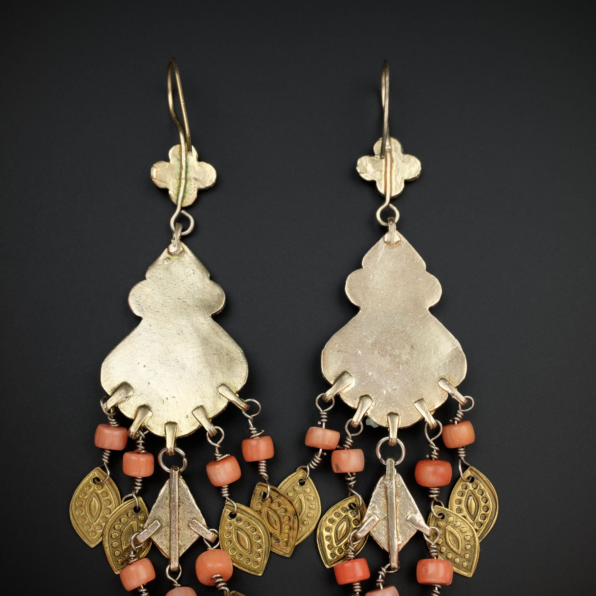 Vintage Uzbek Gilded Silver Earrings