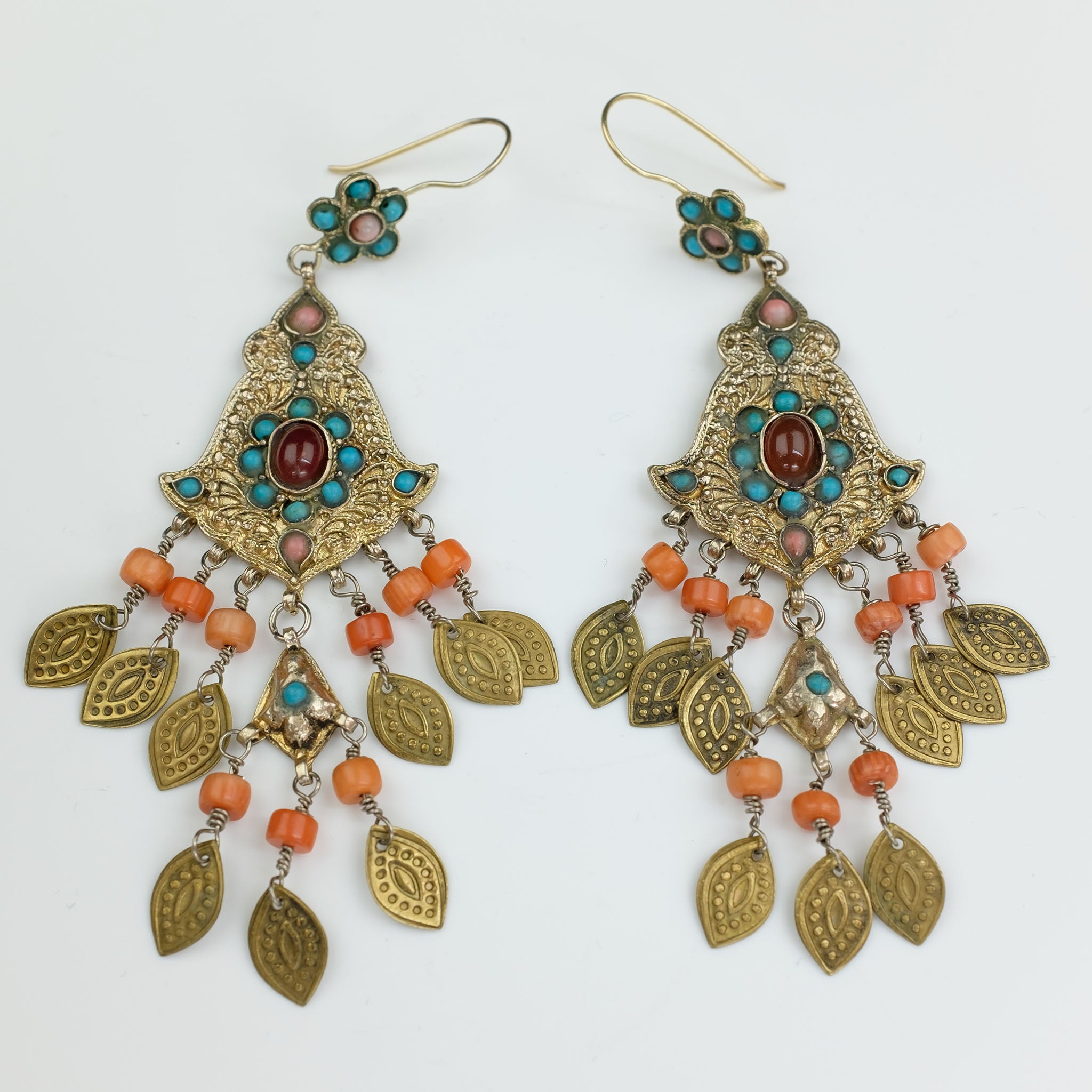 Gilded Silver Earrings, Uzbekistan