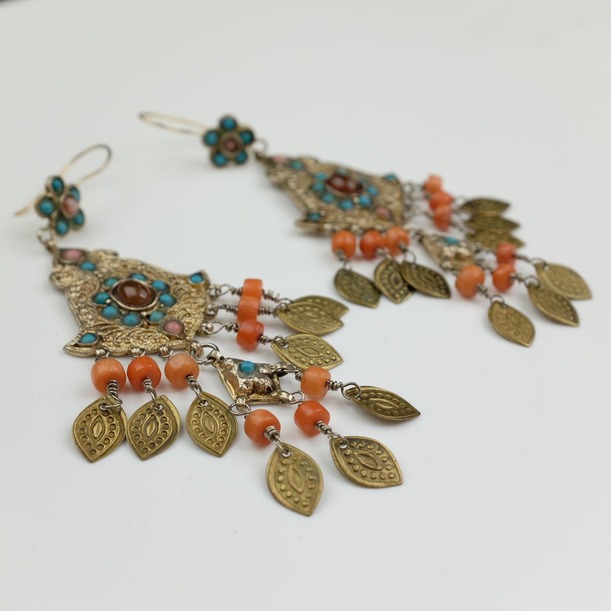 Gilded Silver Earrings, Uzbekistan