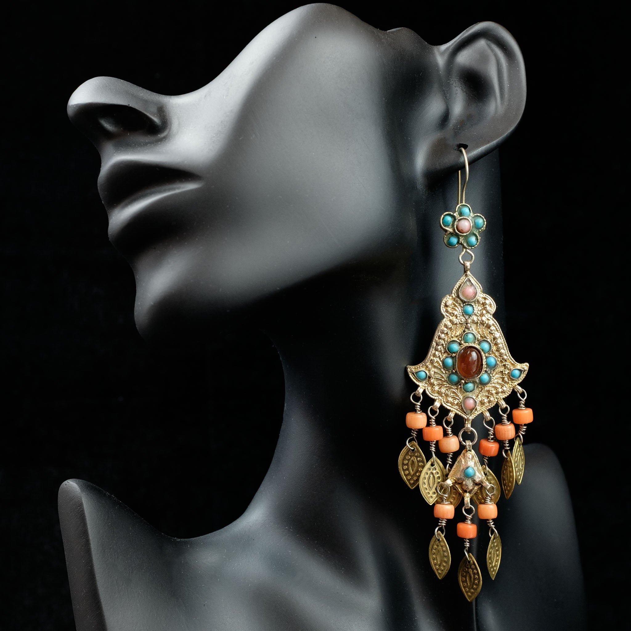 Gilded Silver Earrings, Uzbekistan