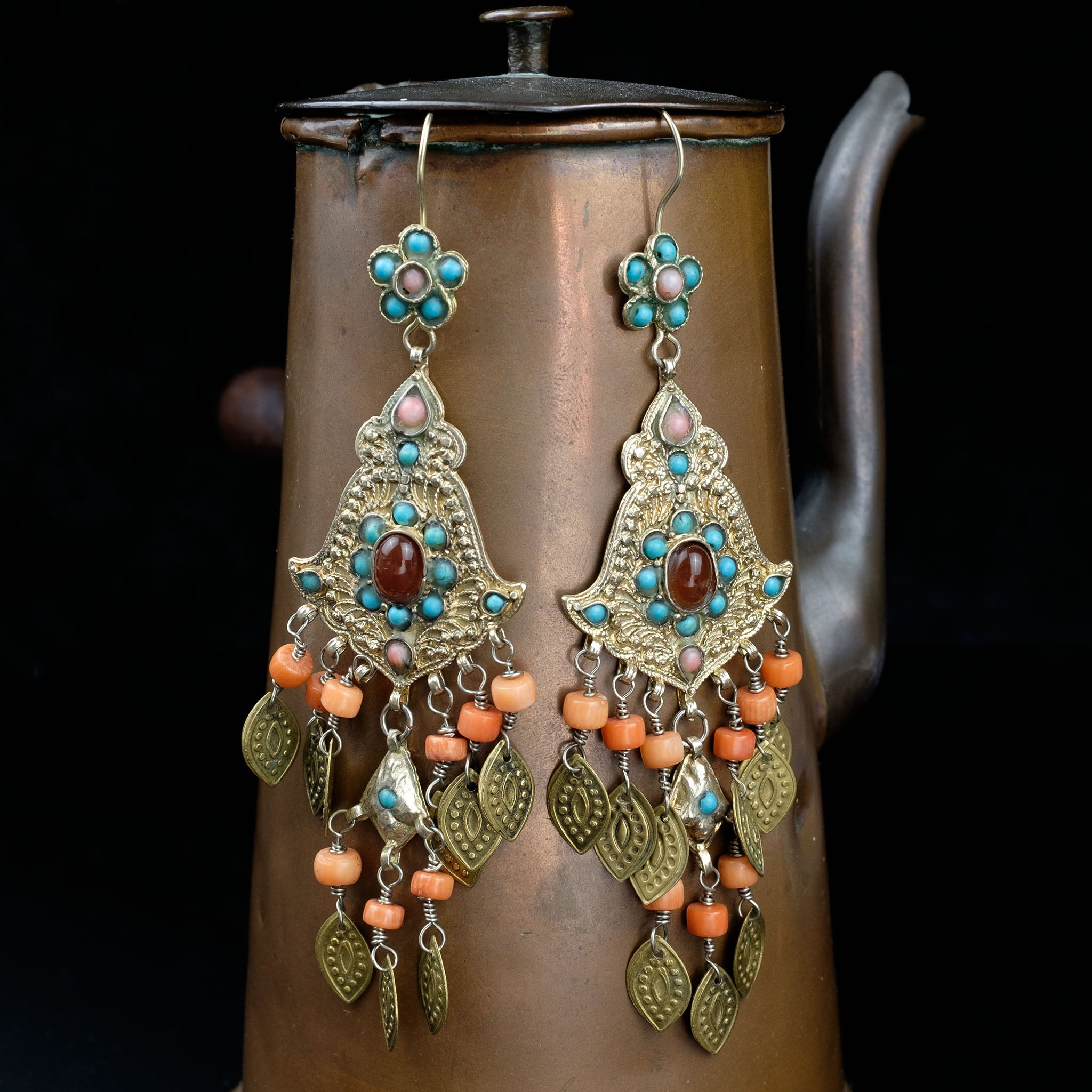 Gilded Silver Earrings, Uzbekistan